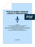 Mémoire de la SSJBM sur la charte de la laïcité