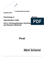 PSY AQA Mark Scheme