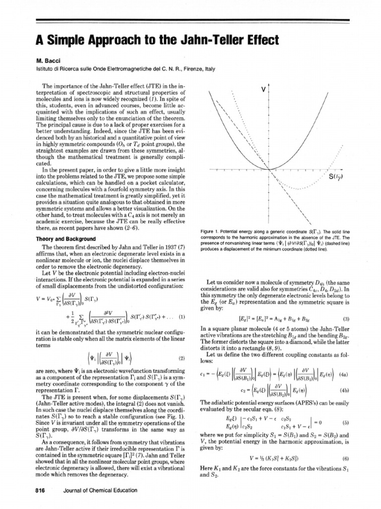 A Simple Approach To The Jahn Teller Effect | PDF | Particle Physics ...