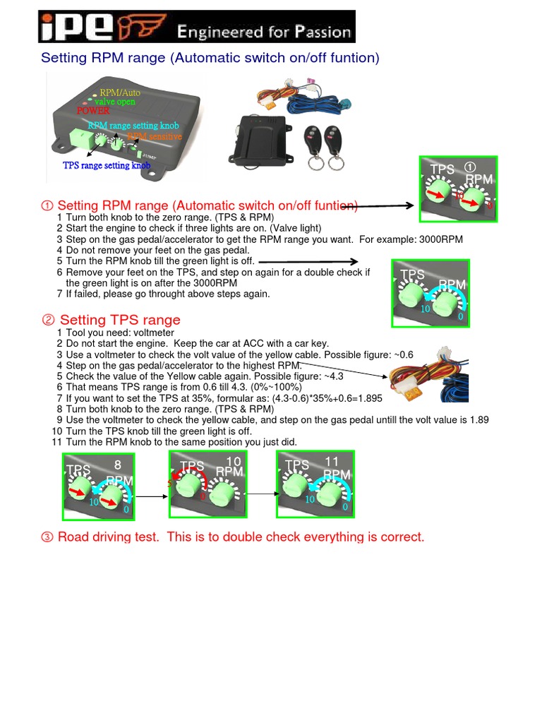 Setting RPM Range (Automatic Switch On/off Funtion) | PDF