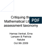 Critiquing The Mathematical Literacy Assessment Taxonomy