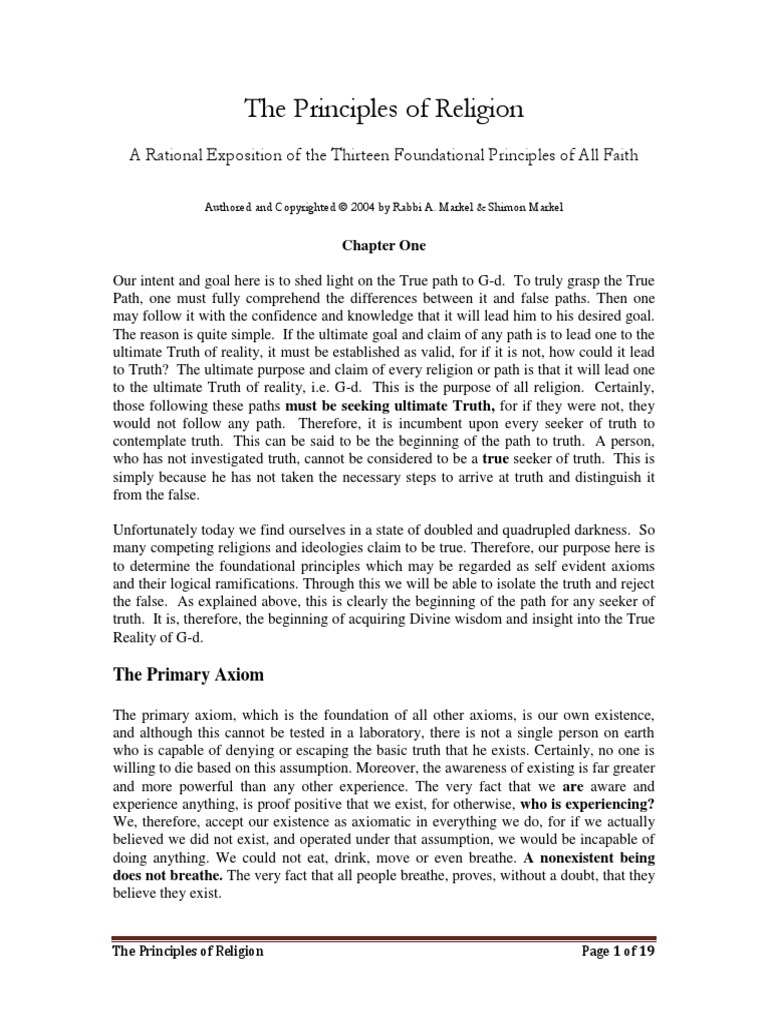 The Principles of Religion | PDF | Prophecy | Infinity