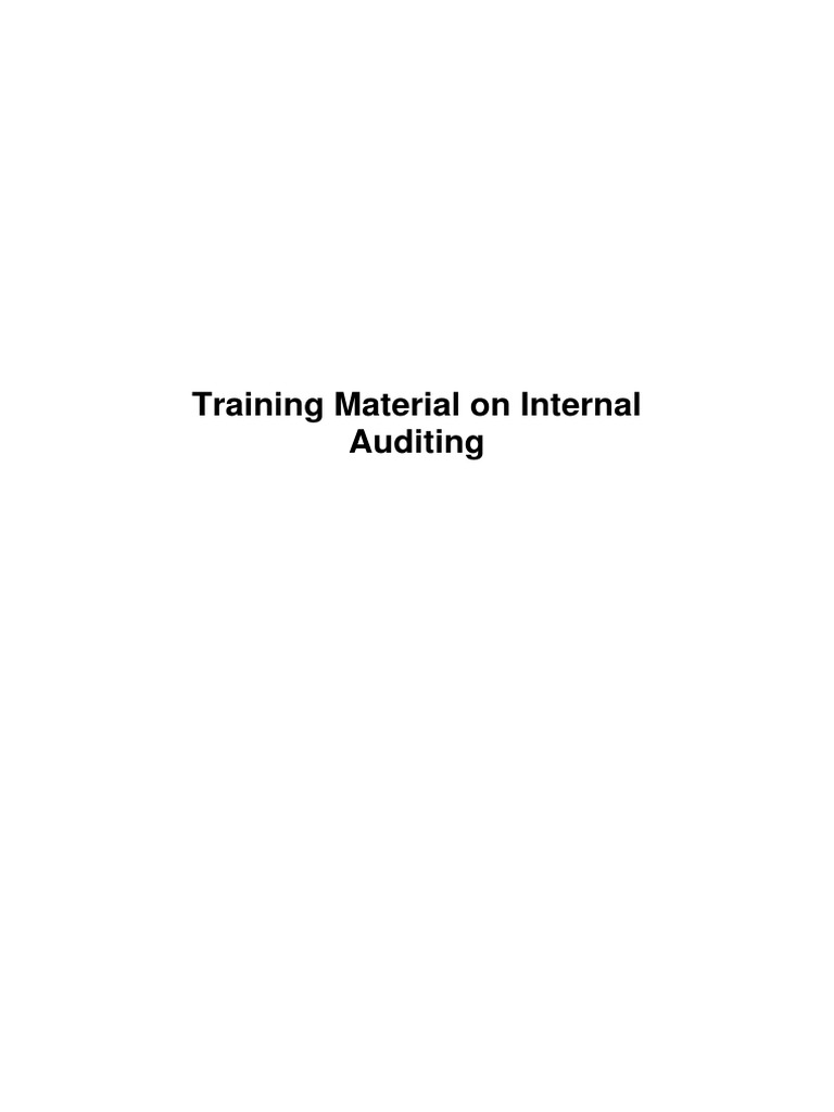 Internal Auditing Training Guide | PDF | Internal Audit | Internal Control