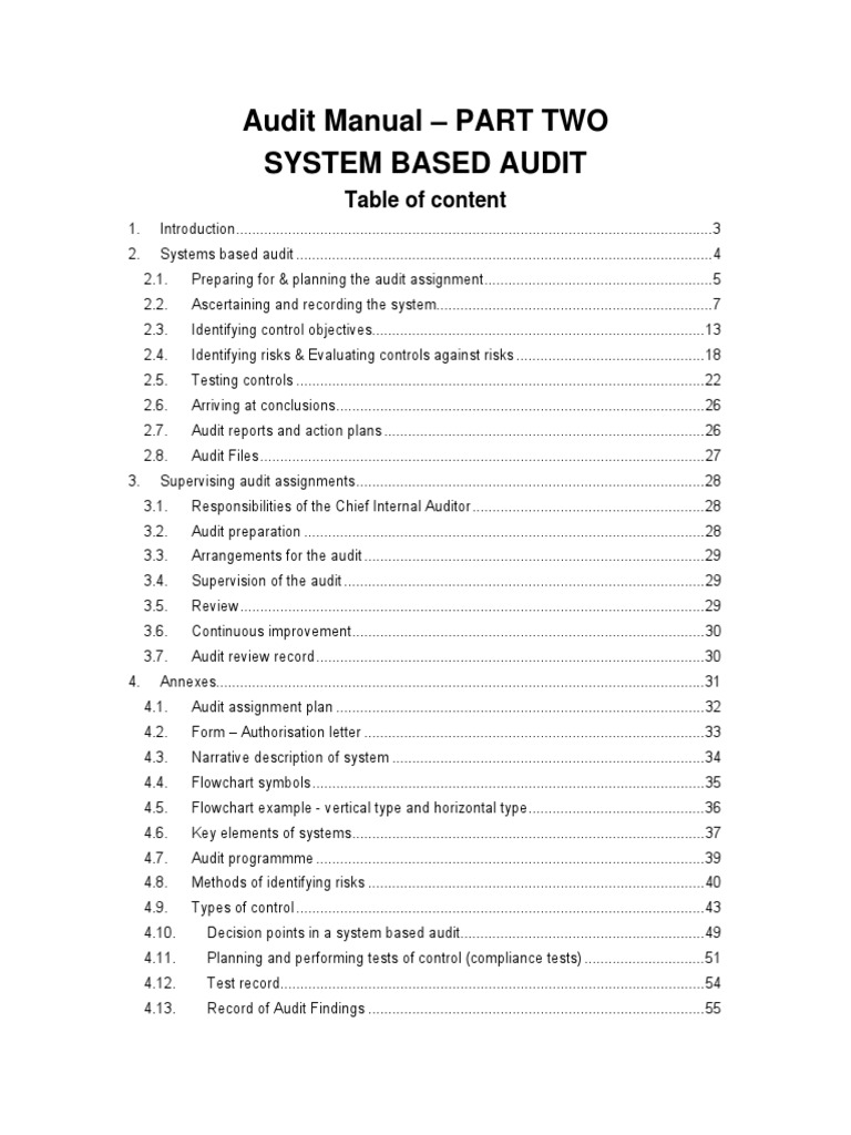 System Based Auditing Manual PDF Internal Audit Audit