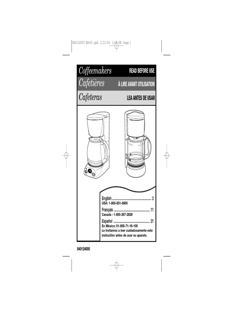Coffeemaker User Manual Instructions and Safety Guidelines for