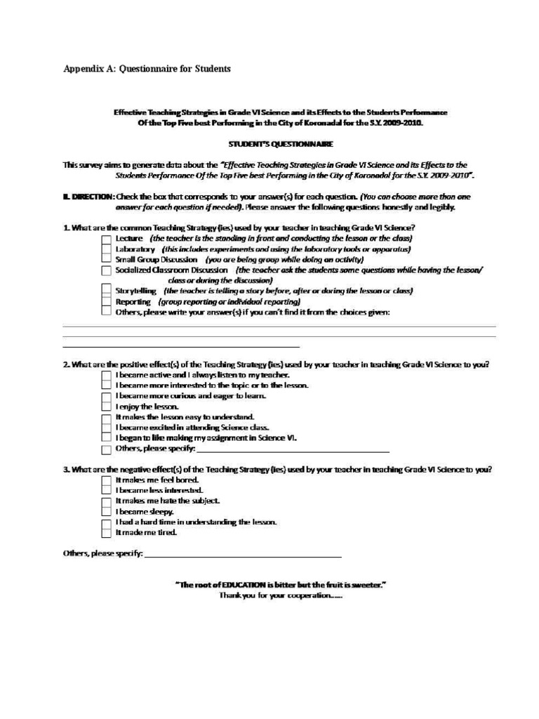 Appendix A For Ndmu Reseach | PDF