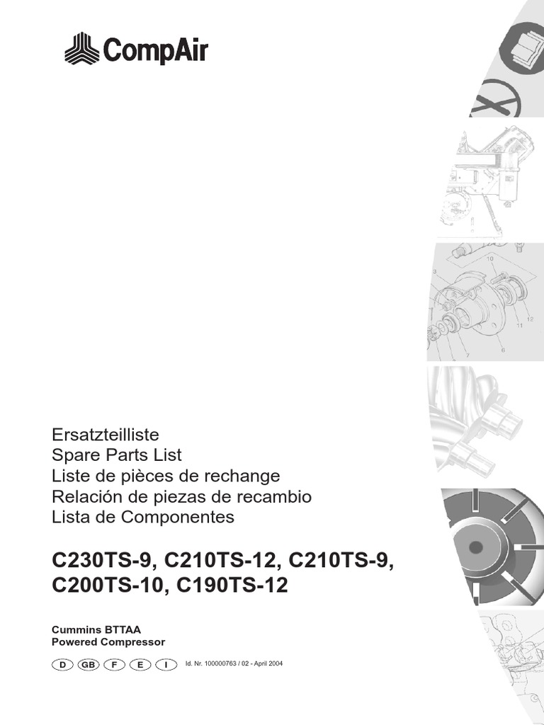 CompAir DLT 2101 Spare Parts List | PDF | Manufactured Goods | Hydraulics