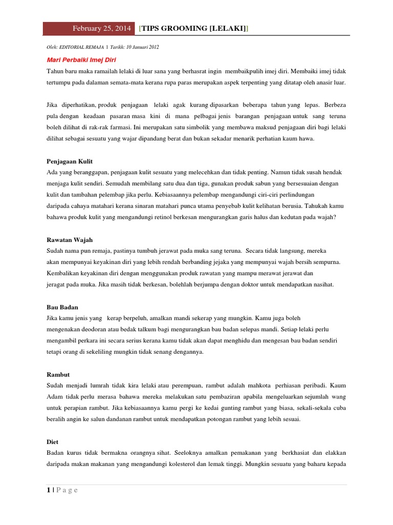 Grooming Lelaki Pdf