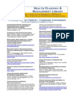 Clinical Corporate Governance - reading list