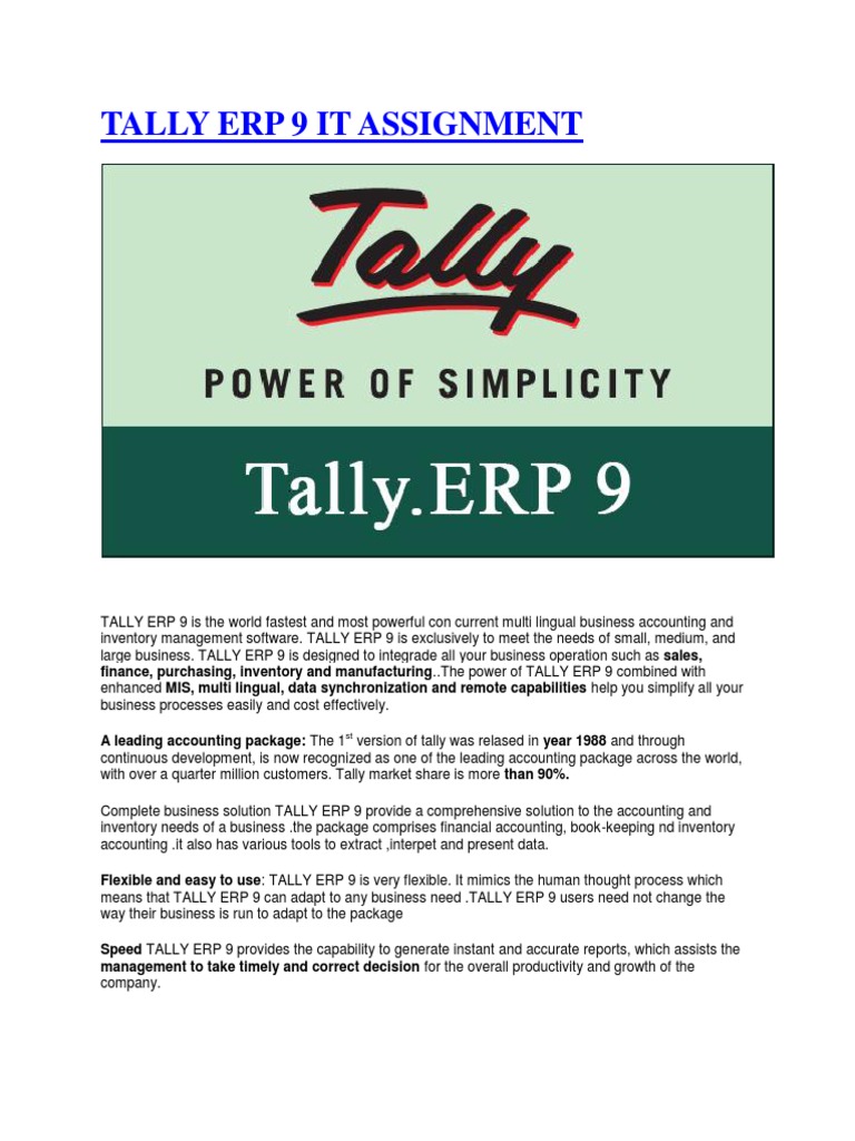 Tally Erp 9 It Assignment Debits And Credits Enterprise Resource Planning