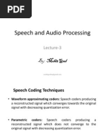 Speech and Audio Processing: Lecture-3