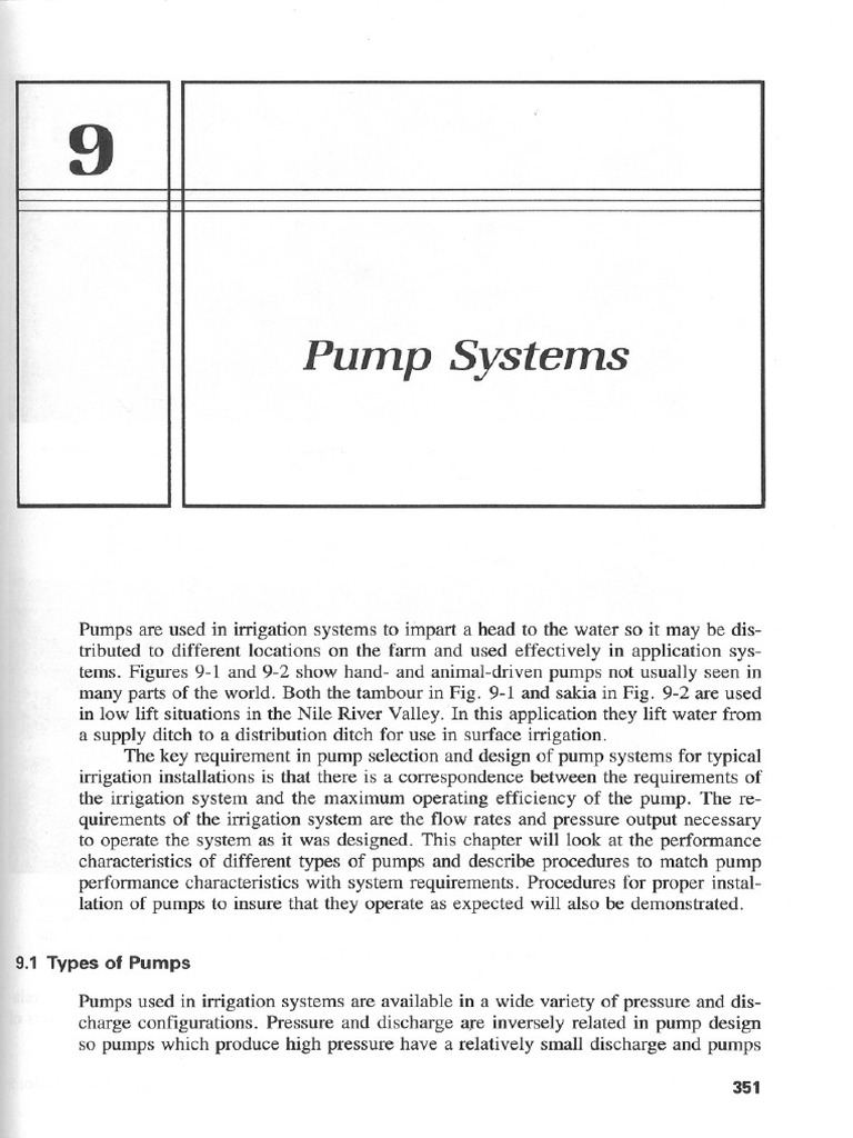 Chapter 9 Pump Selection PDF Pump Hydrology