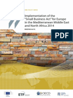 Implementation of the Small Business Act for Europe in the Mediterranean Middle East and North Africa 2014