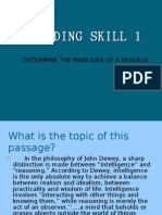 English reading skill, determine the main idea of a passage