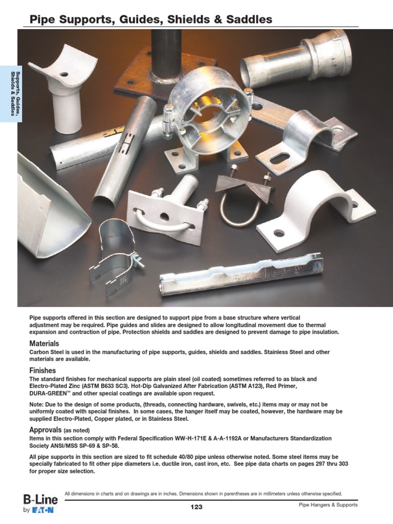 BLine Pipe Supports, Guides, Shields & Saddles Pipe (Fluid