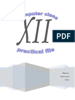 Computer Practical File For Class 12