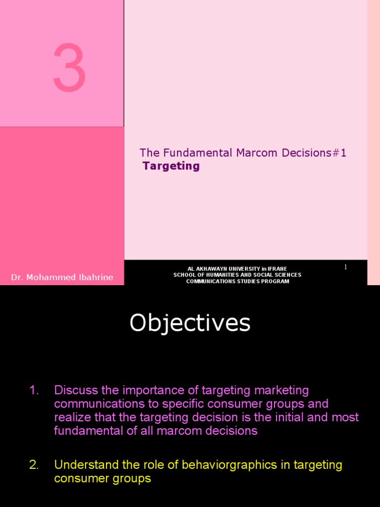 Marcom Targeting Essentials | PDF | Market Segmentation | Motivation