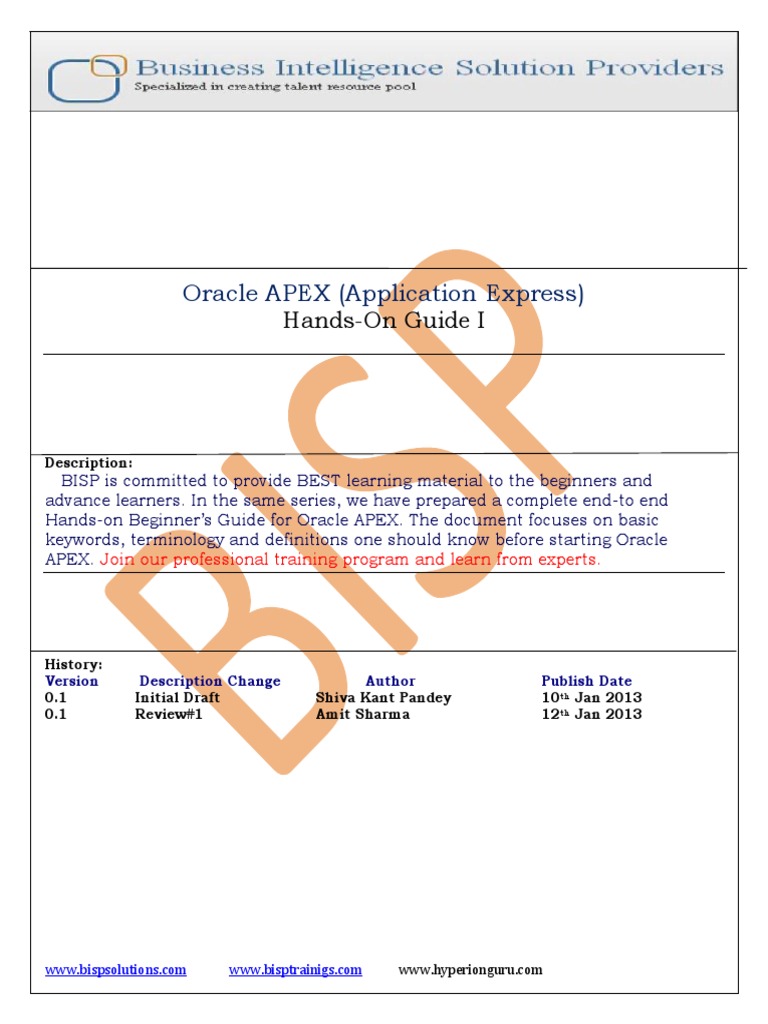 Oracle Apex Hands On Guide Lab | PDF | Data Management Software ...