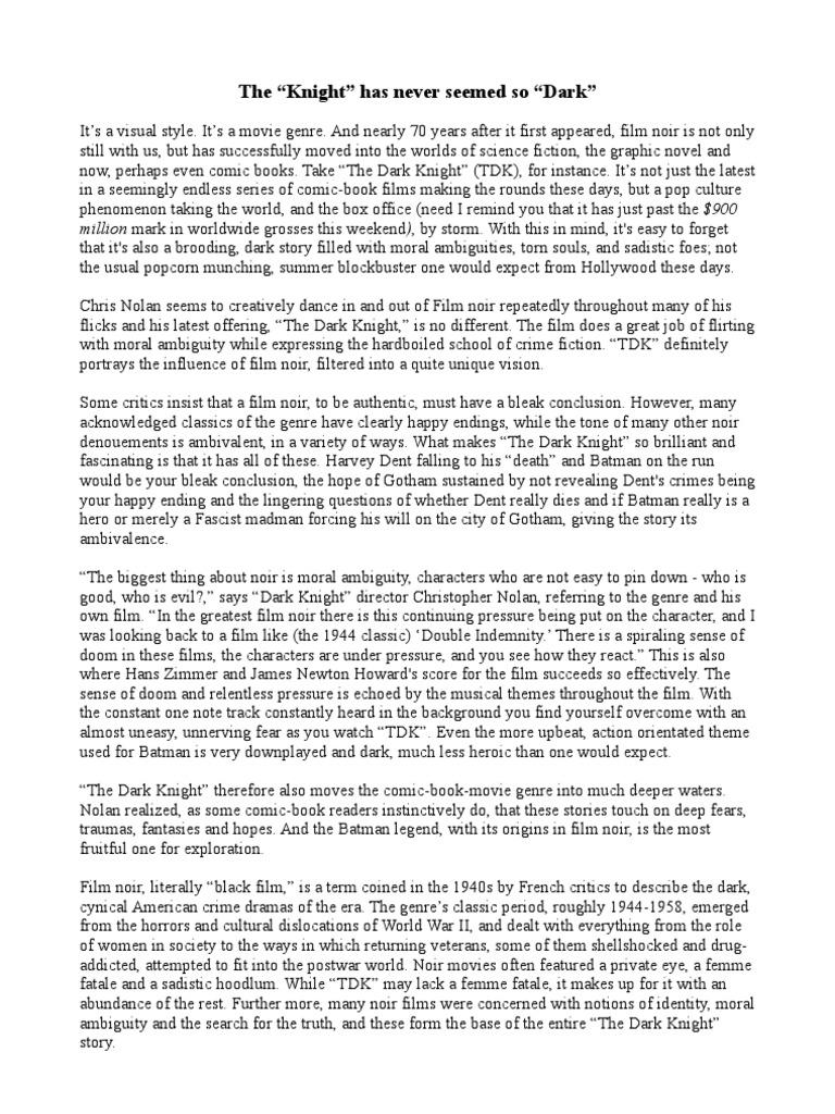 essay about film noir