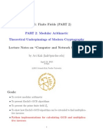 Lecture 5: Finite Fields (PART 2) : PART 2: Modular Arithmetic Theoretical Underpinnings of Modern Cryptography