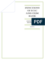Functions of Ecgc and Exim Bank