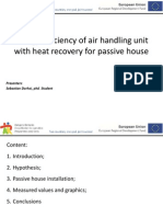 Energy Efficiency of Air Handling Unit With Heat Recovery For Passive House