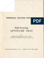 Personal Succes Program - Self-Scoring Aptitude Test - Joseph Speicher