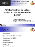 controle de célula virtual 3D por um simulador de CLP