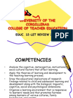 University of The Cordilleras College of Teacher Education: EDUC. 12-LET REVIEW 2012