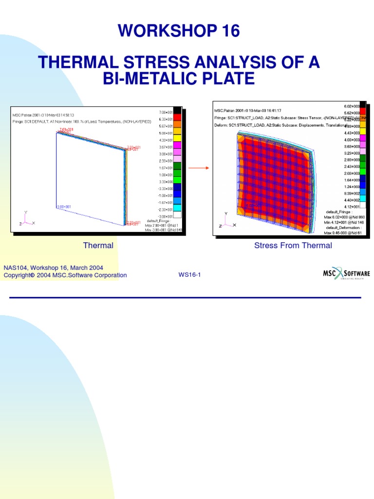 Workshop 16 Thermal Stress Analysis of A Bi-Metalic Plate | PDF ...