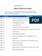Shortcut Keys Microsoft Word Computer Shortcut Page