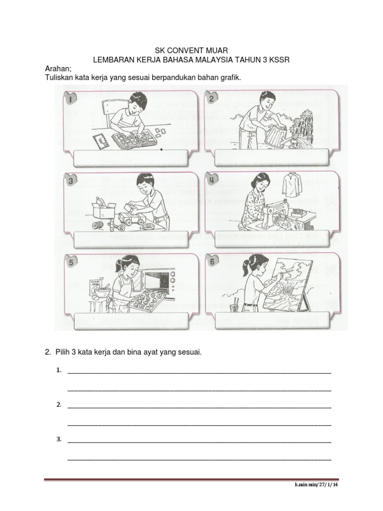 Lembaran Kerja Tatabahasa Kata Kerja Pdf