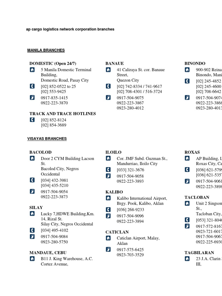 AP Cargo Contact Numbers