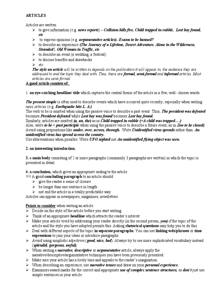 Format for writing guidelines image