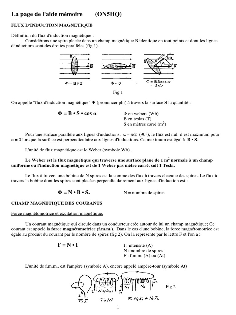 Flux d Induction Champ magnétique Électromagnétisme