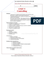 Unit V Controlling: Find Study Materials, Notes, Ebooks Online !