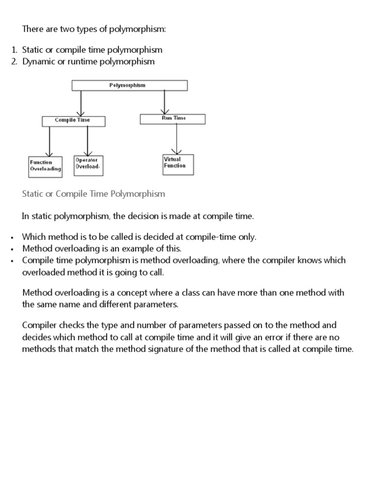 Static or Compile Time Polymorphism | PDF | Method (Computer ...
