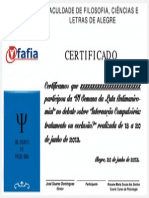 Certificado Vi Luta Antimanicomial Fafia 2013 - Mesa - Sem Nome