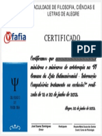Certificado Vi Luta Antimanicomial Fafia 2013 - Minicurso - Sem Nome