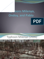Typhoons Milenyo, Ondoy, And Pablo