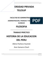 Monografia -Historia de la educación en el Perú - Albino Pacheco
