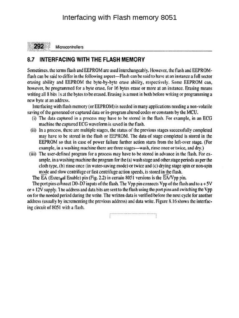 Interfacing With Flash Memory 8051 | PDF