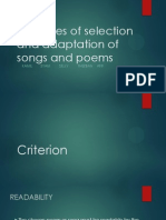 LGA 3102 Principles of Selection and Adaptation of Song and Poem