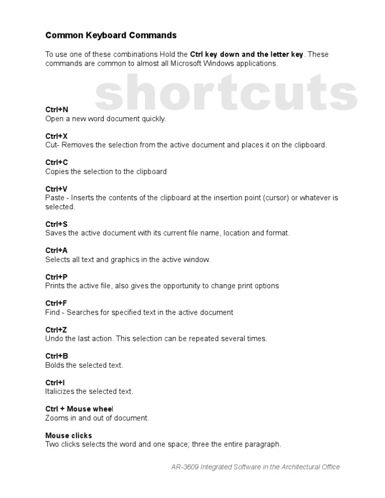 Essential Windows Keyboard Shortcuts | PDF