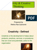 Creativity & Creative Thinking: Prepared by Rekha Rao Subraveti