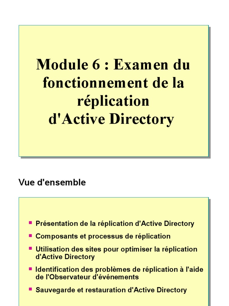 Réplications | PDF | Active Directory | Réplication (Informatique)