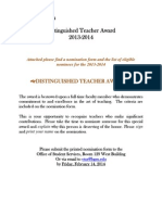 Distinguished Teacher Nomination Packet