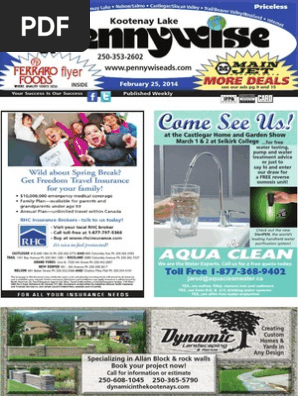 Kootenay Lake Pennywise Feb 25 2014 Advertising Hvac