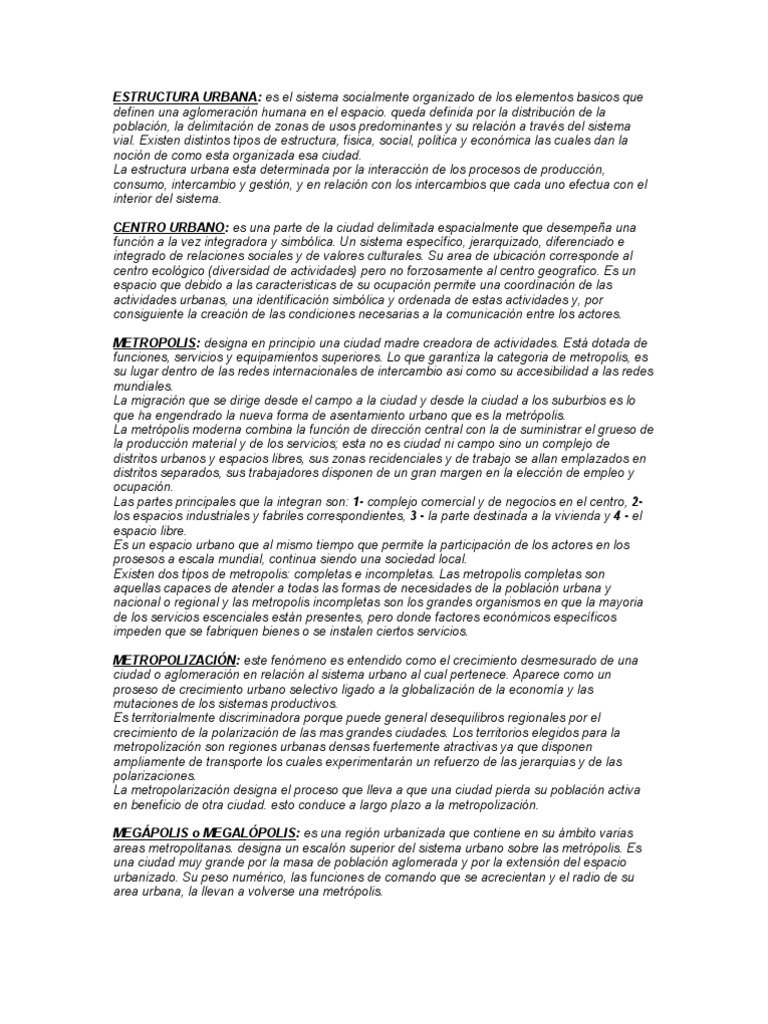 Resumen exámen urbanismo 2  City  Planning