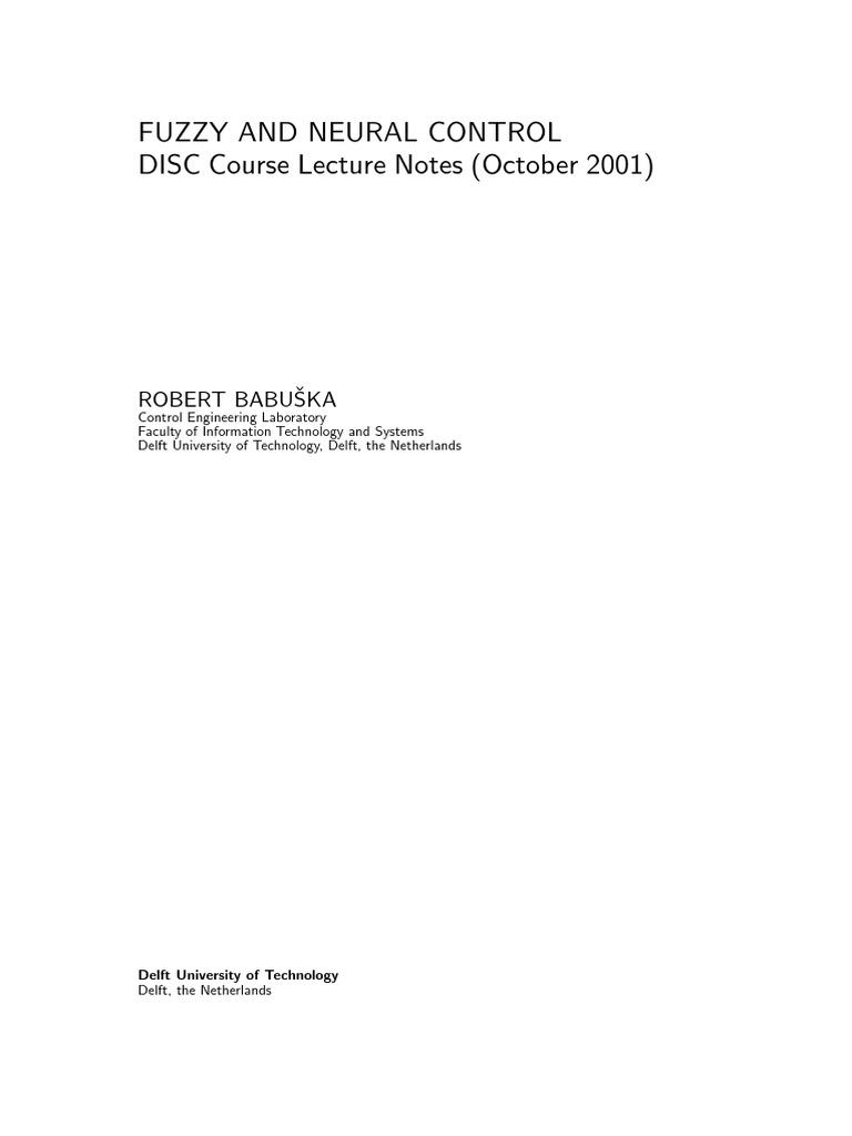 Fuzzy and Neural Control | PDF | Fuzzy Logic | Artificial Neural Network
